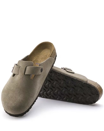 Birkenstock - Boston Suede Leather Sandal - Taupe